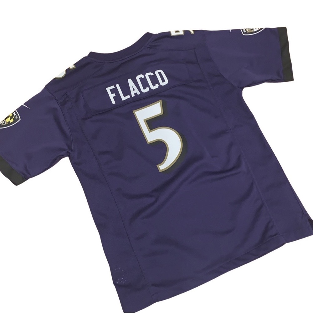 Boy’s Ravens Flacco #5 Football Jersey size:L